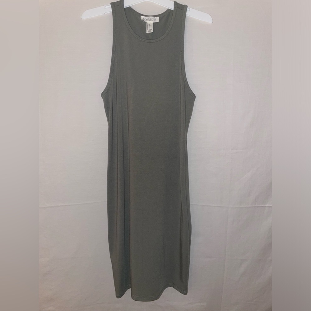Forever 21 Olive Green Sheath Midi Dress